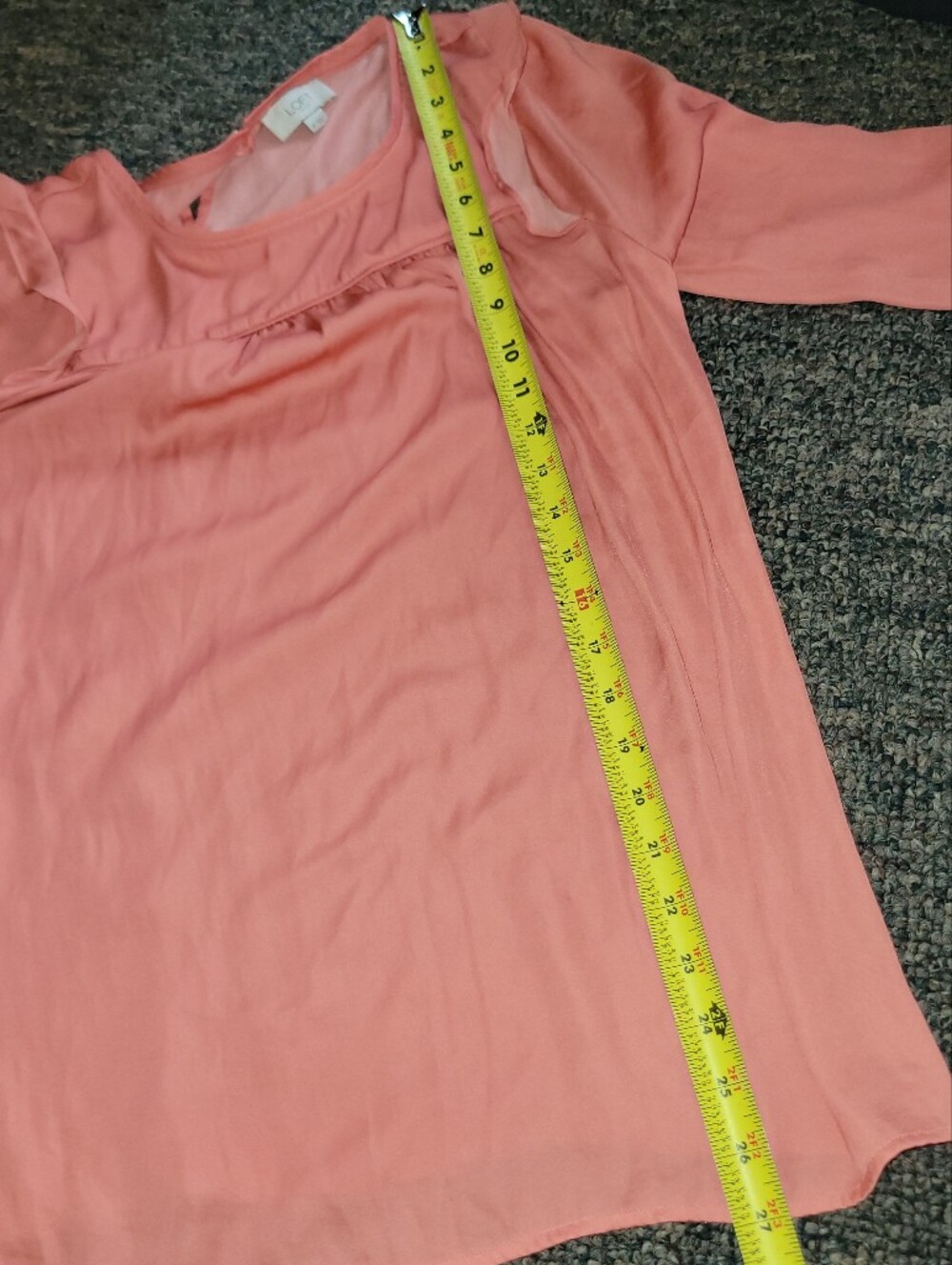 🔥5/$20 LOFT Coral Ruffle Yoke Long Sleeve Blouse - Picture 11 of 11